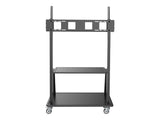 EATON TRIPPLITE Heavy-Duty Rolling TV Cart for 60inch to 105inch Flat-Screen Displays Locking Casters Black