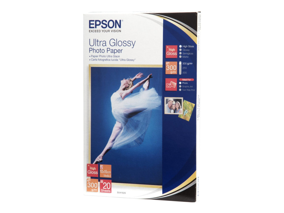 EPSON ULTRA brillant photo  papier inkjet 300g/m2 100x150mm 20 feuilles pack de 1