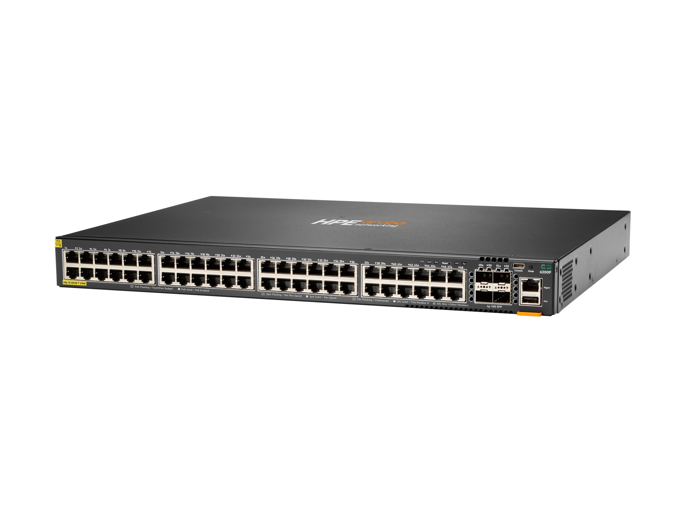 HPE Aruba Networking CX 6200F 48G Class-4 PoE 4SFP+ 370W Switch (EN)