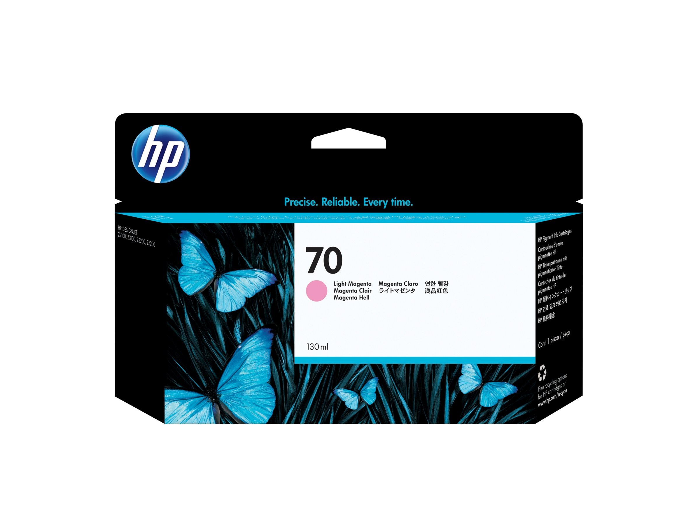 HP 70 original Ink cartridge C9455A light magenta standard capacity 130ml 1-pack with Vivera Ink cartridge