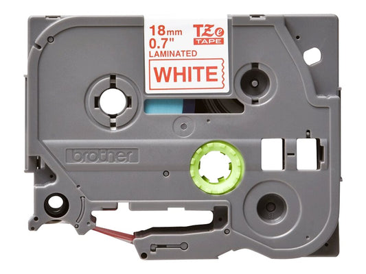 BROTHER P-TOUCH TZE-242 rouge sur blanc 18mm