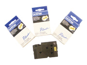 BROTHER P-TOUCH TC-601 noir sur jaune  12mm
