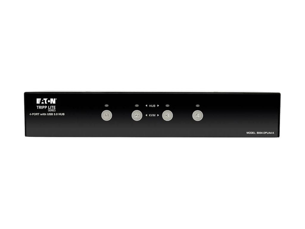 EATON TRIPPLITE 4-Port DisplayPort KVM Switch with Audio Cables and USB 3.0 SuperSpeed Hub