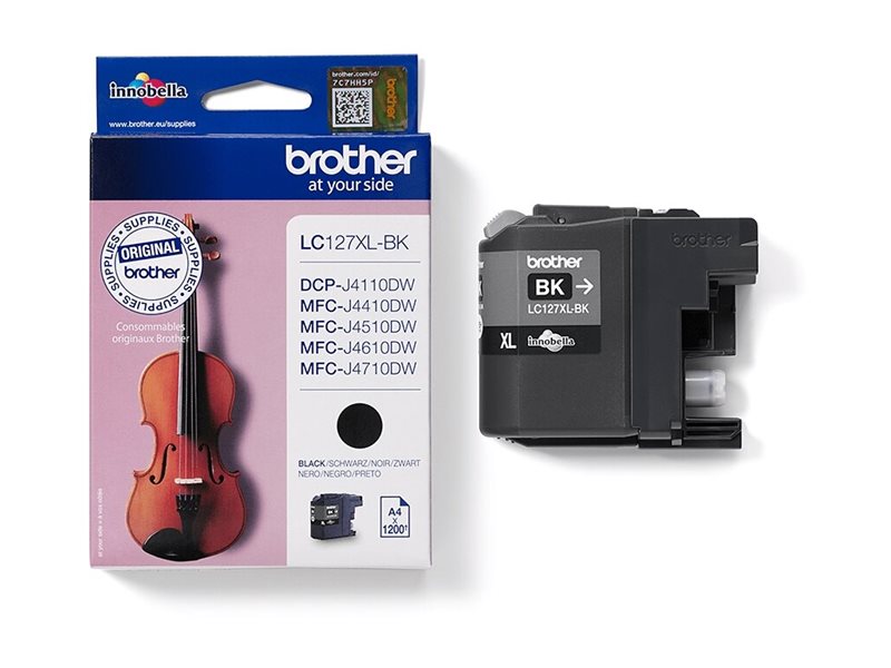 BROTHER LC-127XL cartouche dencre noir haute capacité 1.200 pages 1-pack blister sans alarme