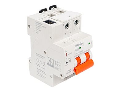 SHELLY Pro 2CB C40 Ethernet WiFi Bluetooth DIN Rail 2-Pole 40A C-Curve Circuit Breaker