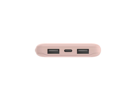BELKIN Batterie externe 3 ports 10K avec câble USB-A vers USB-C rose