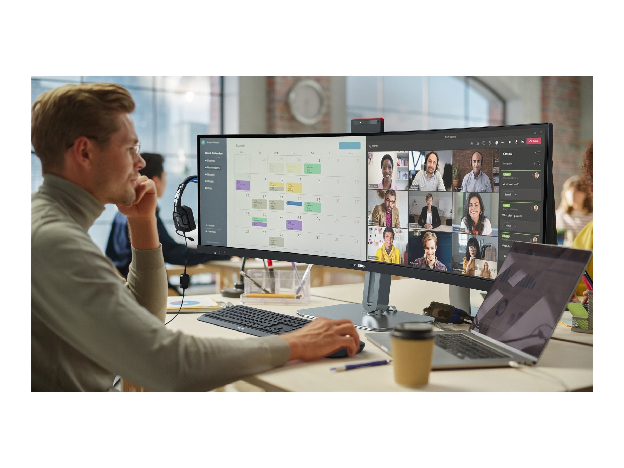 PHILIPS 49B2U5900CH/00 48.8p 5120x1440 VA Curved 1800R H/A 130mm SUPERWIDE USB-C 75Hz DP 2x HDMI USB HUB SPEAKERS