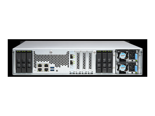 QNAP 12+6 Bay 2U NAS Intel Xeon D-1622 4cores/8threads 3.2GHz processor 32Go ECC DDR4 6x2.5p 12x3.5p SATA
