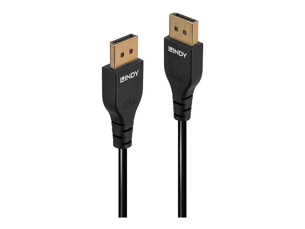 LINDY 1m DisplayPort 1.4 Cable Slim DP male to DP male connector
