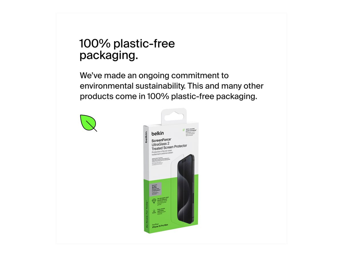 BELKIN ScreenForce Pro UltraGlass2 AM Screen Protection for iPhone 15 Pro Max