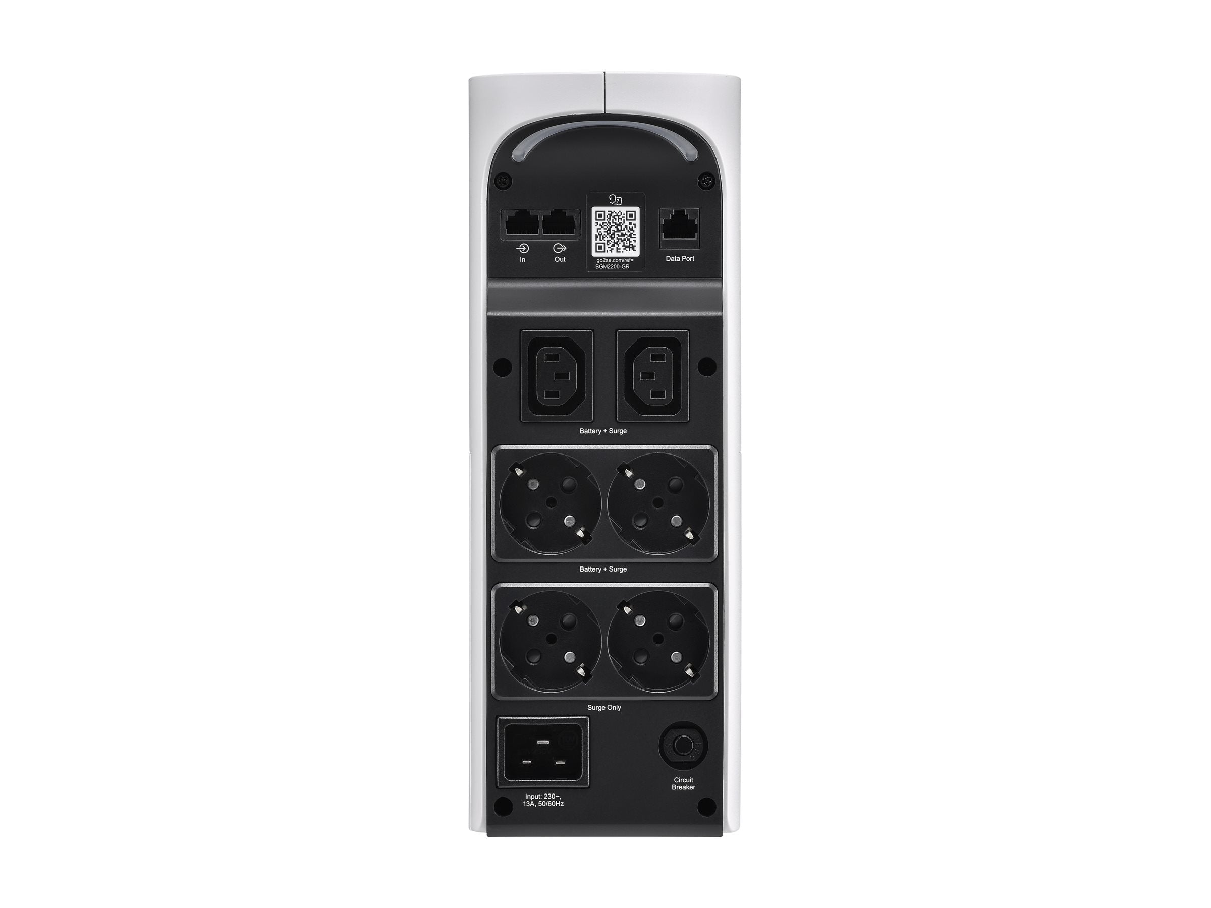APC Back-UPS Pro 2200VA/1320W Tower 230V 4x Schuko and 2x IEC C13 outputs RGB lighting pure sine wave Arctic white