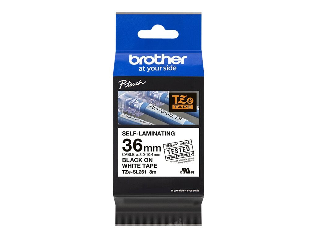 BROTHER TZeSL261 tape Black on White 36mm