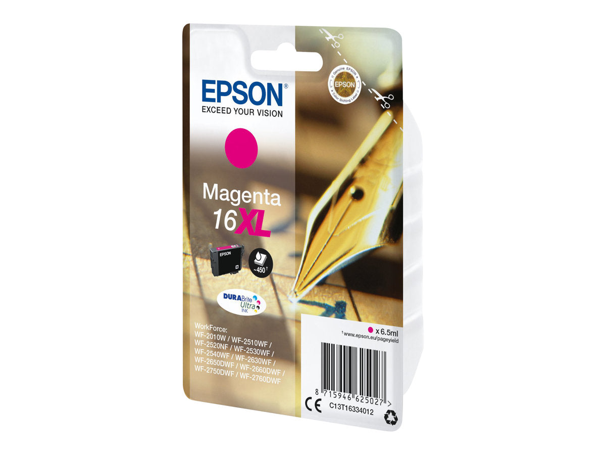 EPSON 1LB 16XL ink cartridge magenta high capacity 6.5ml 450 pages 1-pack RF-AM blister w/s