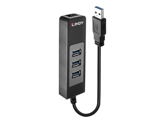 LINDY USB 3.1 Hub/Gigabit Ethernet Adapter up to zu 5Gbitps