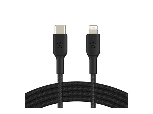BELKIN BOOST CHARGE USB-C to Lightning Cable Braided 2M Black