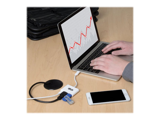 EATON TRIPPLITE USB-C to HDMI Adapter with USB-A Port and PD Charging HDCP White