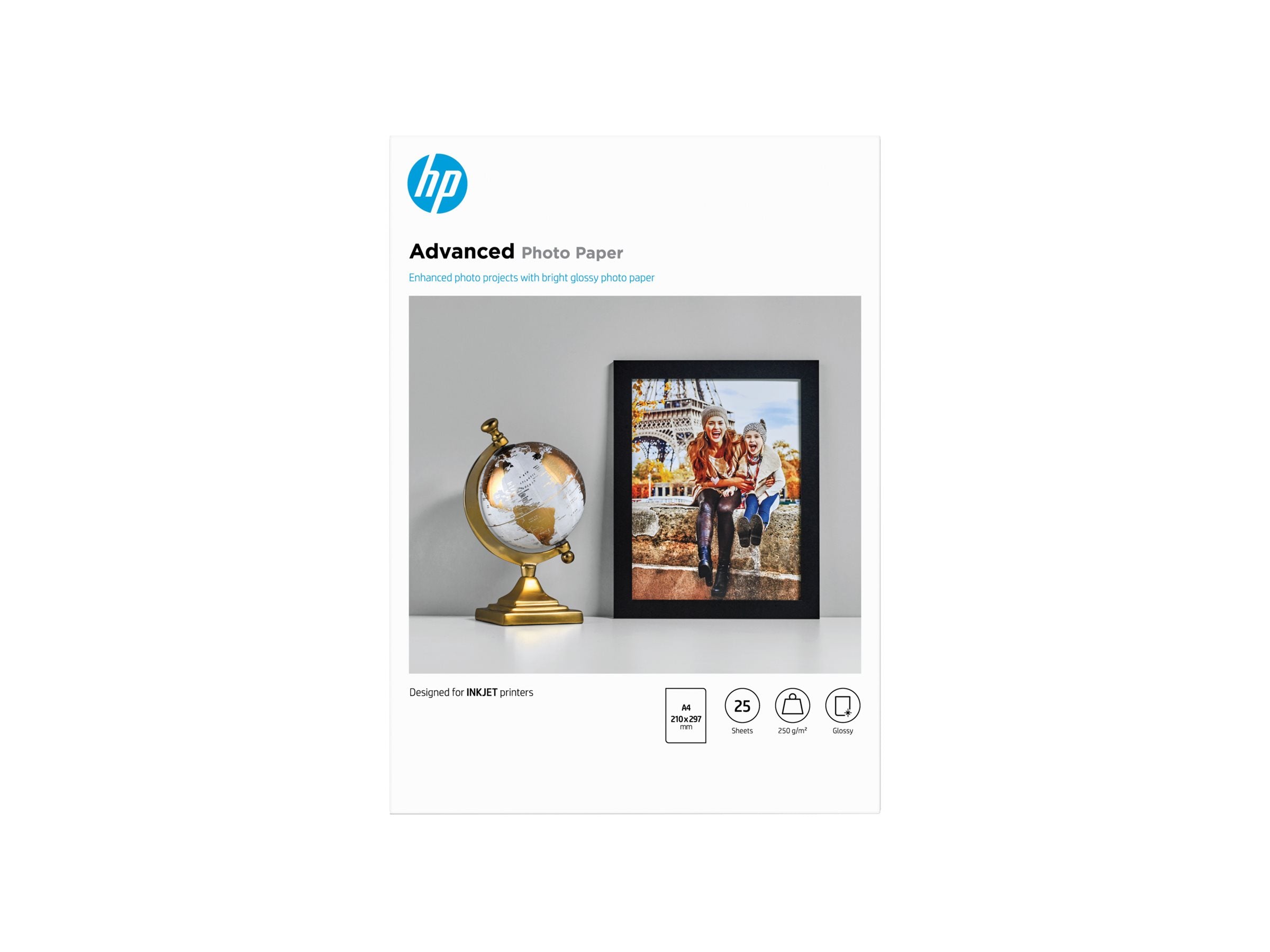 HP original Q5456A Advanced glossy photo paper Ink cartridge 250g/m2 A4 25 sheets 1-pack