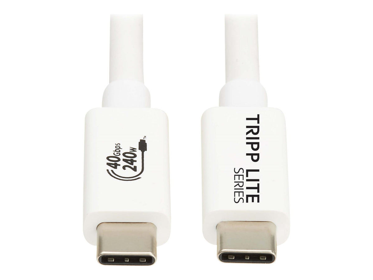 EATON TRIPPLITE series USB4 40Gbps Cable M/M USB-C 8K 60Hz 240W PD Charging White 1m 3.3ft.