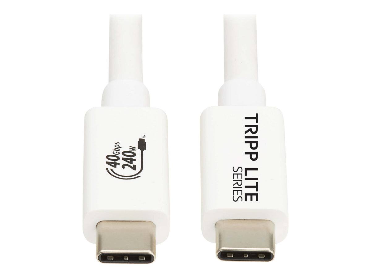 EATON TRIPPLITE series USB4 40Gbps Cable M/M USB-C 8K 60Hz 240W PD Charging White 1m 3.3ft.