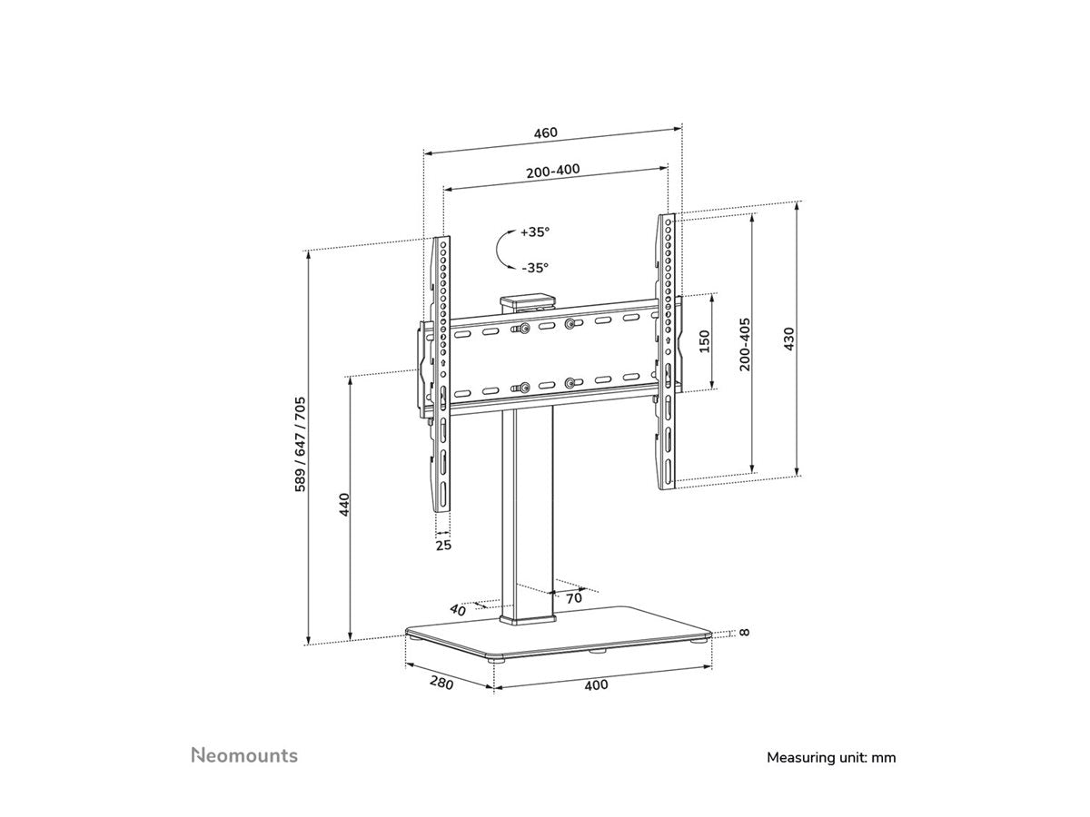 NEOMOUNTS DS45-430BL14 Support de bureau pour écran à poser 32-55p- pivotant