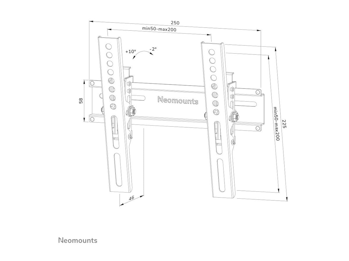 NEOMOUNTS WL35-350BL12 Support pour écran mural 24-55p - inclinable - verrouillable - installation facile