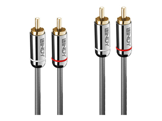 LINDY Cromo Line Audio Cable Stereo RCA-RCA M-M 1m anthrazit