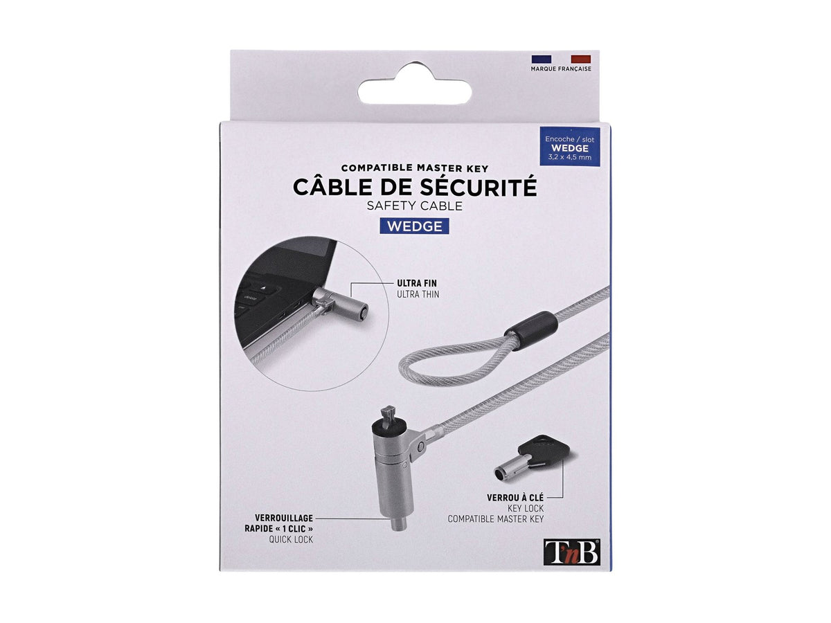 TNB Ultraresistant Braided Steel Cable With Pvc Coating And Zinc Lock Fine And Adjustable Pivoting Head To Attach It Comfortably