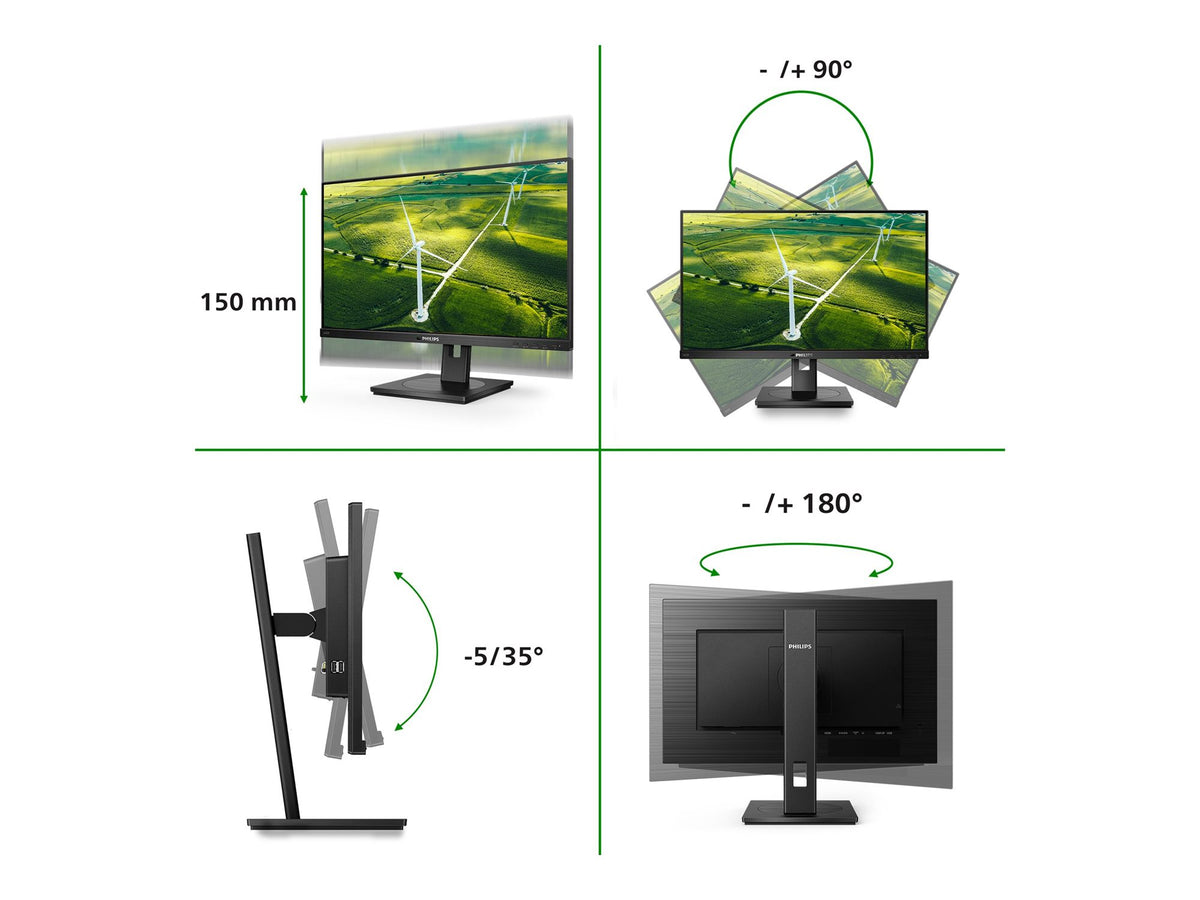 PHILIPS 272B1G/00 Ecran faible consommation - 27''-1920 x 1080 Full HD- 75 Hz - IPS - 250 cd/m-4 ms - HDMI, DVI-D, VG DP , HP
