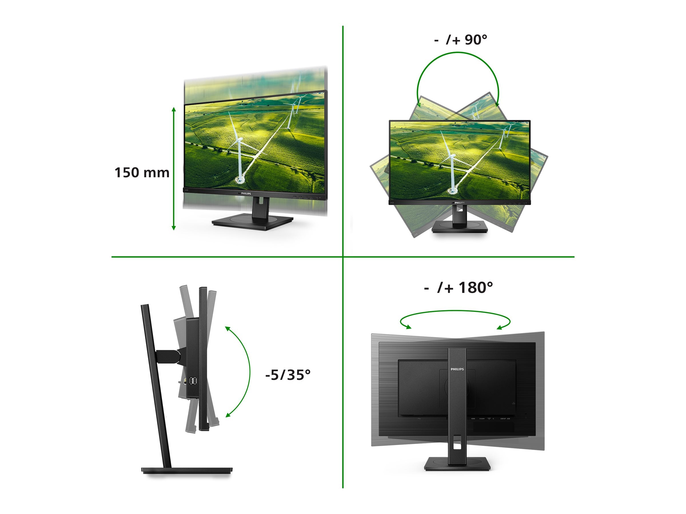 PHILIPS 272B1G/00 Ecran faible consommation - 27''-1920 x 1080 Full HD- 75 Hz - IPS - 250 cd/m-4 ms - HDMI, DVI-D, VG DP , HP