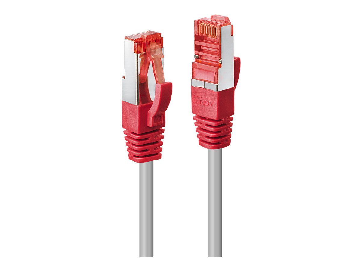 LINDY CrossOver Cat.6 S/FTP 0.5m Gigabit ready Grey with Red boot