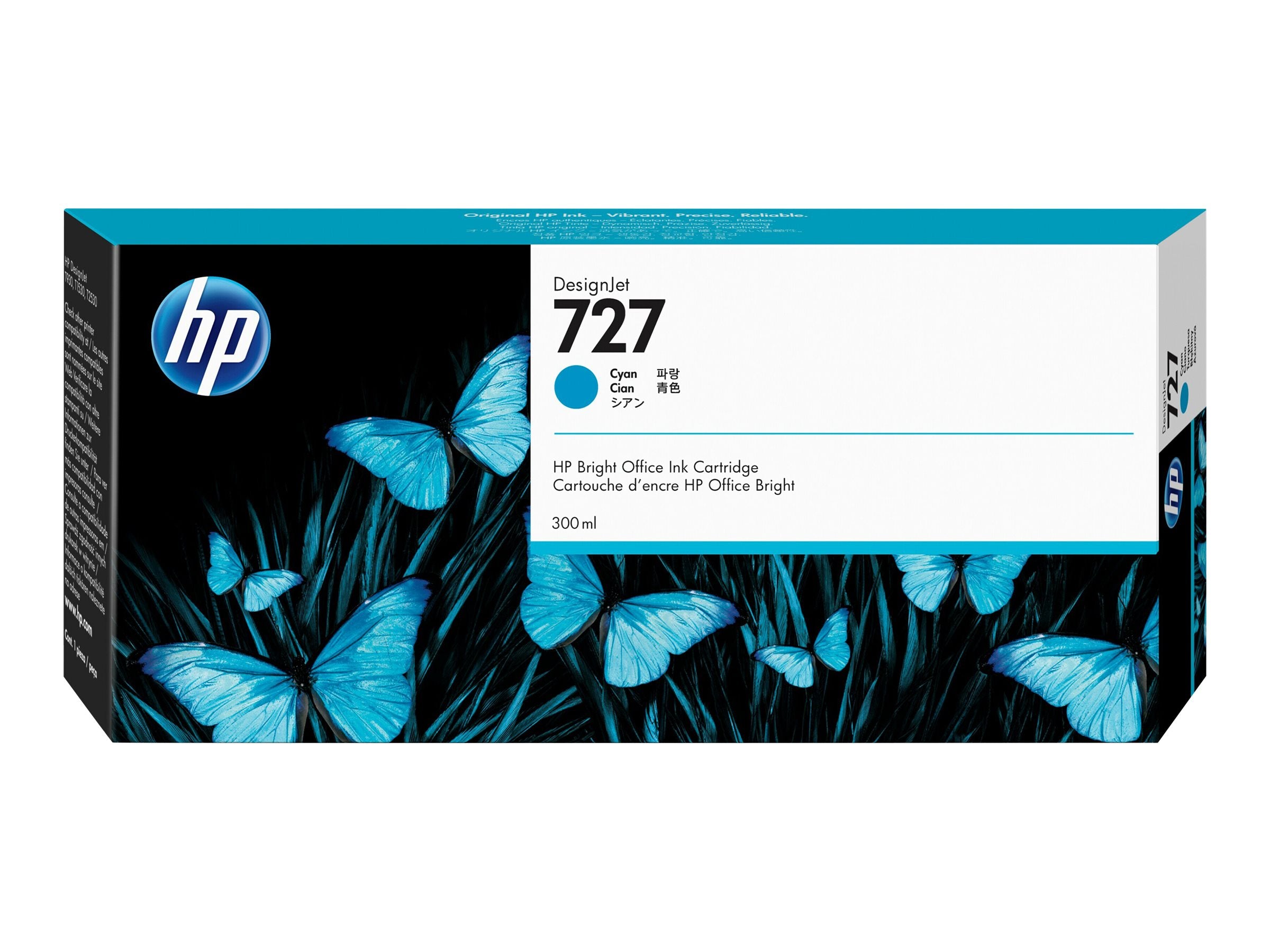 HP 727 original 300-ml Ink cartridge F9J76A Cyan