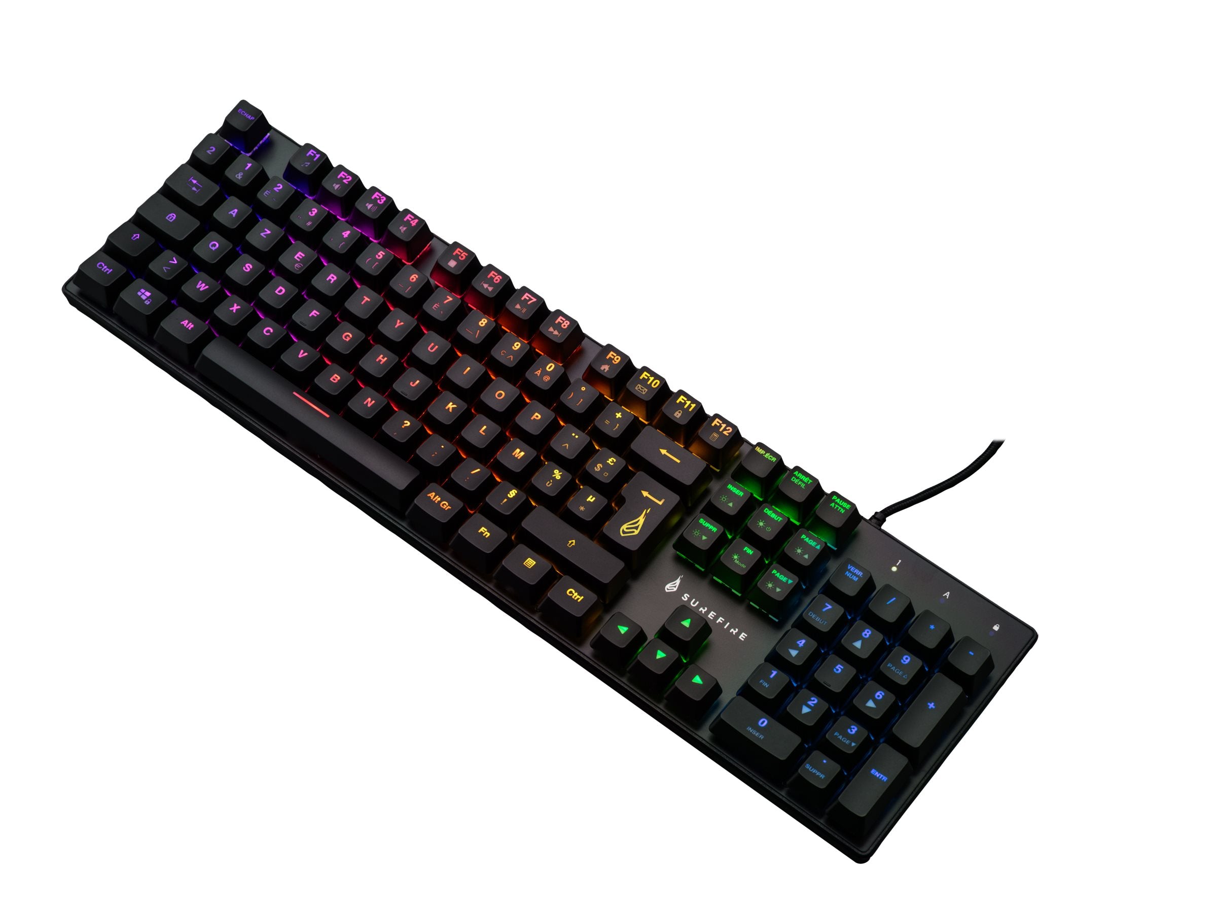 VERBATIM SUREFIRE KINGPIN M2 MECHANICAL MULTIMEDIA RGB GAMING KEYBOARD AZERTY FRENCH WCF (P)