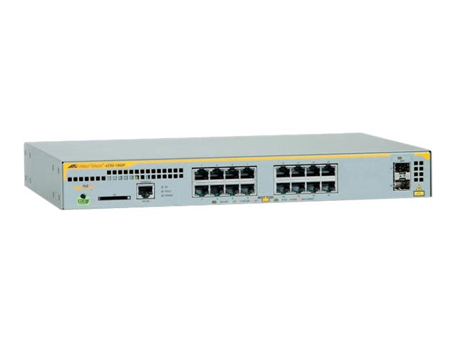 ALLIED L2+ managed switch 16x 10/100/1000Mbps POE ports 2x SFP uplink slots 1 Fixed AC power supply (P)