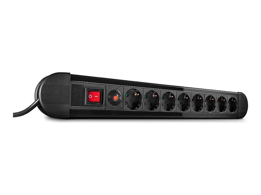LINDY Mains 8 way gang socket with on/off Switch 3500W with overvoltage protection
