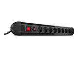 LINDY Mains 8 way gang socket with on/off Switch 3500W with overvoltage protection
