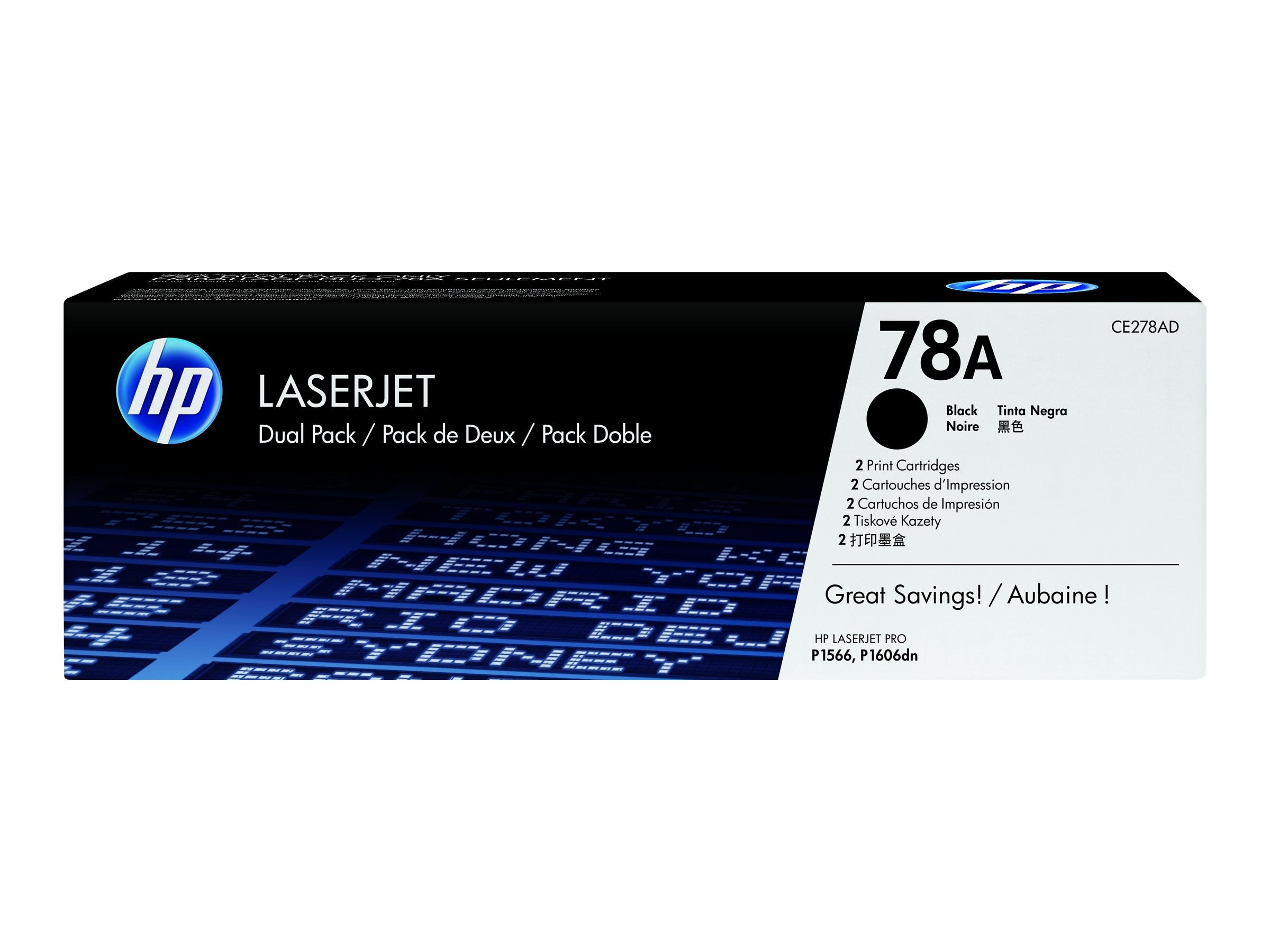 HP 78A original LaserJet Toner cartridge CE278AD black standard capacity 2.100 pages 2-pack