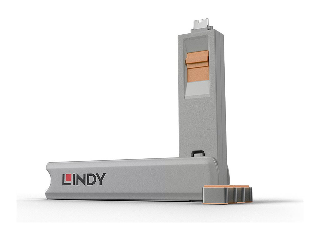 LINDY USB Type C Port Blocker orange