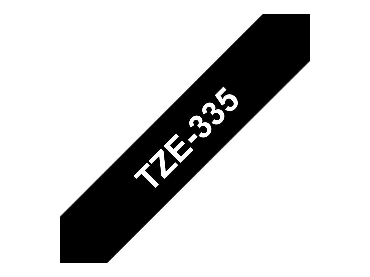 Tape/12mm white on black f P-Touch