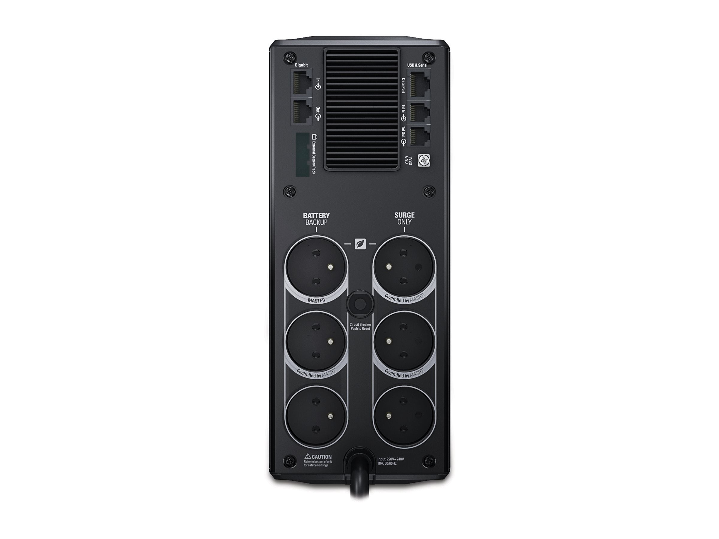 APC Back-UPS Pro 1500 UPS AC 230V 865Watt 1500VA USB output connectors 6 Belgium France