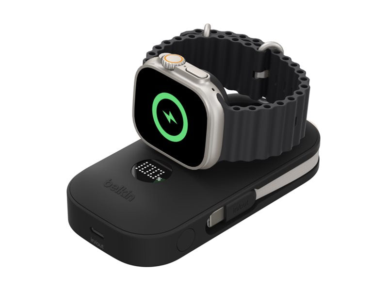 BELKIN Batterie externe 10K 45W avec câble USB-C et module de recharge pour Apple Watch noir