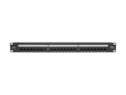 EATON TRIPPLITE Cat6 24-Port Patch Panel PoE+ Compliant 110/Krone 568A/B RJ45 Ethernet 1U Rack-Mount TAA