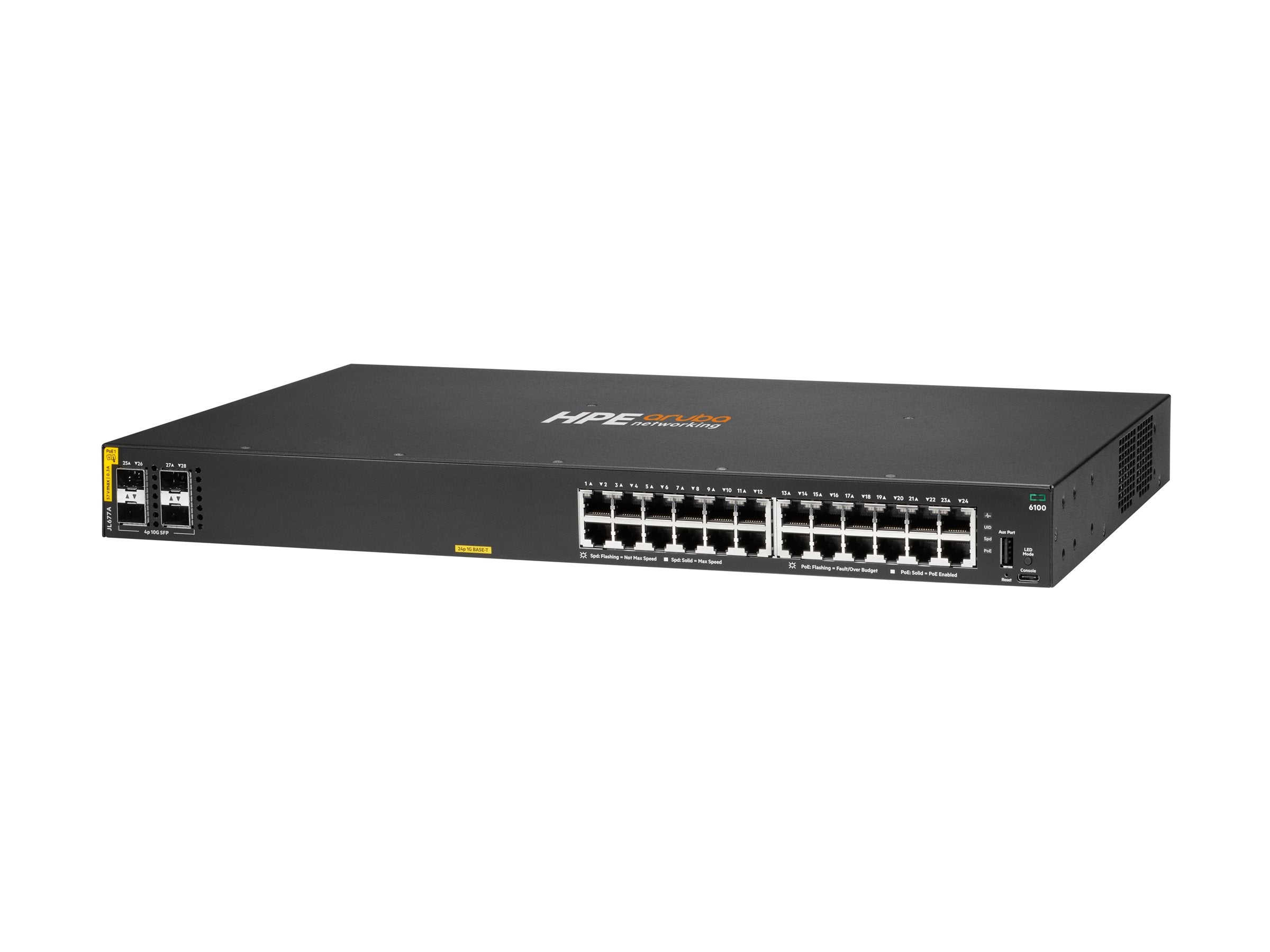 HPE Aruba 6100 24G Class4 PoE 4SFP+ 370W Switch