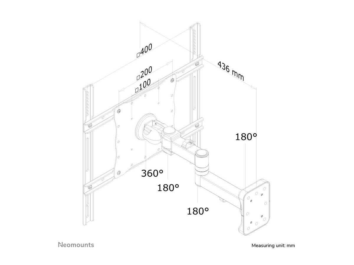 NEOMOUNTS FPMA-W960 Support décran mural 23-52p - orientable