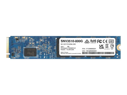 SYNOLOGY SNV3510 800Go M.2 NVMe SSD PCIe 3.0 x4 3100Mo/s read 1000Mo/s write