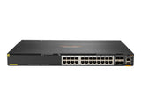 HPE Aruba 6300M Switch 24 Port Smart Rate 1/2.5/5GbE Class 6 PoE and 4 Port SFP56 Layer 3 Stackable 1U CX Mobile App NetEdit