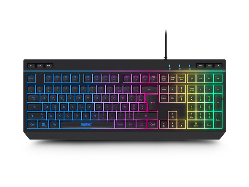 URBAN FACTORY Kabee Pro Wired USB-A Keyboard With 6 MAcro Keys And 19 Anti-Ghosting Keys - Windows