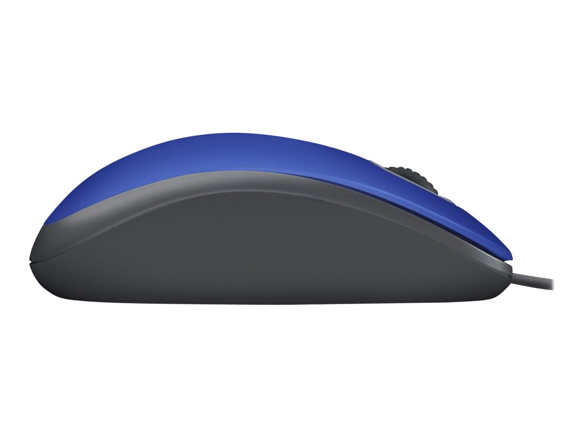 LOGITECH M110 Silent Mouse right and left-handed optical 3 buttons wired USB-A mid grey