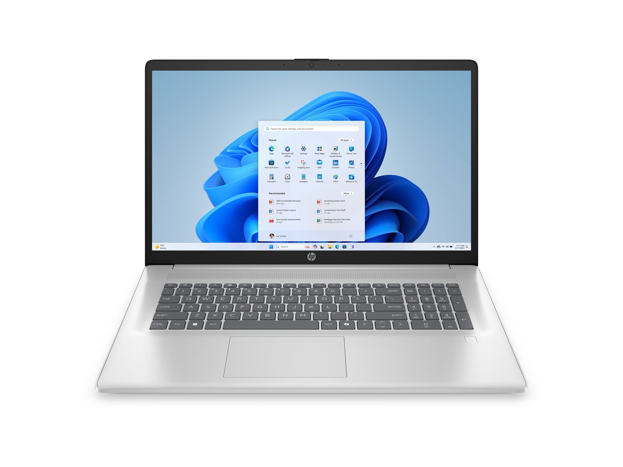 HP Laptop 17-cp2062nf - PC Portable -  AMD Ryzen 3 7320U - 17.3p HD+ - 8Go - 512Go SSD - W11H - Argent naturel