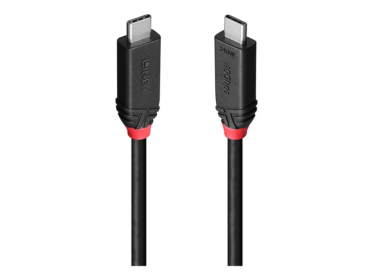 LINDY 0.5m USB4 240W Type C Cable Black Line