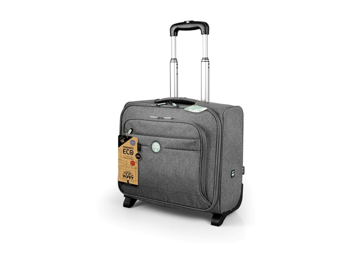 PORT DESIGNS Eco Trolley Made from Recycled Materials Mono Compartment Clamshell Trolley Padded 15.6p Laptop Compartment